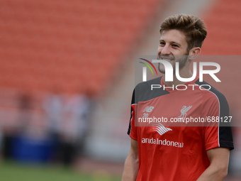 Adam Lallana of Liverpool during a training session at Rajamangala stadium in Bangkok, Thailand on July 13, 2015. Liverpool will play an int...