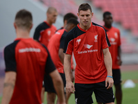 James Milner of Liverpool during a training session at Rajamangala stadium in Bangkok, Thailand on July 13, 2015. Liverpool will play an int...