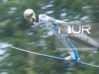 Ziga Jelar (SLO) during the Large Hill Competition of FIS Ski Jumping Summer Grand Prix In Wisla, Poland, on July 17, 2021. (