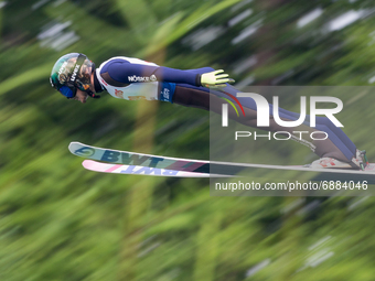 Mikhail Nazarov (RUS) during the Large Hill Competition of FIS Ski Jumping Summer Grand Prix In Wisla, Poland, on July 17, 2021. (
