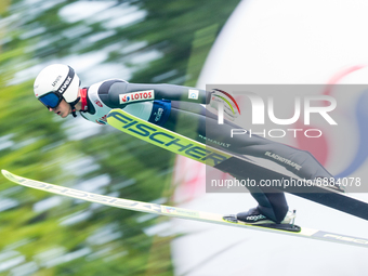 Tomasz Pilch (POL) during the Large Hill Competition of FIS Ski Jumping Summer Grand Prix In Wisla, Poland, on July 17, 2021. (