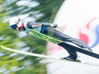Tomasz Pilch (POL) during the Large Hill Competition of FIS Ski Jumping Summer Grand Prix In Wisla, Poland, on July 17, 2021. (