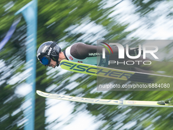 Vitaliy Kalinichenko (UKR) during the Large Hill Competition of FIS Ski Jumping Summer Grand Prix In Wisla, Poland, on July 17, 2021. (