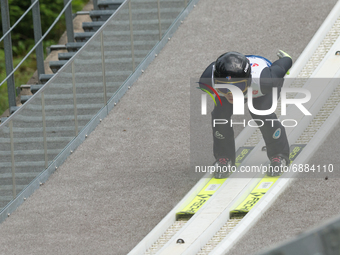 Valentin Foubert (FRA) during the Large Hill Competition of FIS Ski Jumping Summer Grand Prix In Wisla, Poland, on July 17, 2021. (
