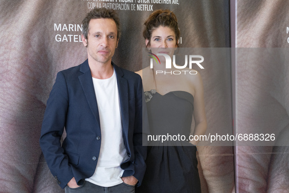 Pablo Derqui and Marina Gatell during the photocall of the film DOS in Madrid, Spain, on July 19, 2021.  