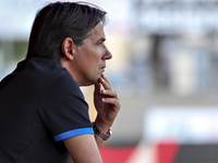 Simone Inzaghi head coach of FC Internazionale looks on during the Pre-Season Friendly match between Lugano and FC Internazionale at Cornare...