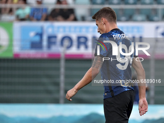 Andrea Pinamonti of FC Internazionale shows his dejection during the Pre-Season Friendly match between Lugano and FC Internazionale at Corna...