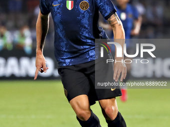 Andrea Pinamonti of FC Internazionale in action during the Pre-Season Friendly match between Lugano and FC Internazionale at Cornaredo Stadi...