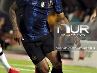 Henrique Dalbert of FC Internazionale in action during the Pre-Season Friendly match between Lugano and FC Internazionale at Cornaredo Stadi...