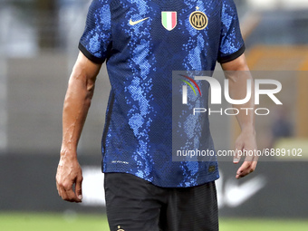 Danilo D'Ambrosio of FC Internazionale looks on during the Pre-Season Friendly match between Lugano and FC Internazionale at Cornaredo Stadi...