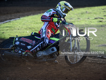  Tom Brennan  in action  during the SGB Premiership match between Peterborough and Belle Vue Aces at East of England Showground, Peterboroug...