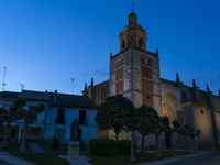 Night view of the Church of San Andres, one of the oldest parishes in the town of Carrión de los Condes (Palencia), it is known as 