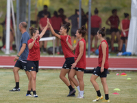 The As Roma women's team begins its pre-season training camp at Monte Terminillo in Rieti, Italy, on July 24, 2021. From 17.00 Mister Alessa...