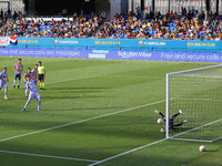 Gerard Pique scores a penalty during the friendly match between FC Barcelona and Girona FC, played at the Johan Cruyff Stadium on 24th July...