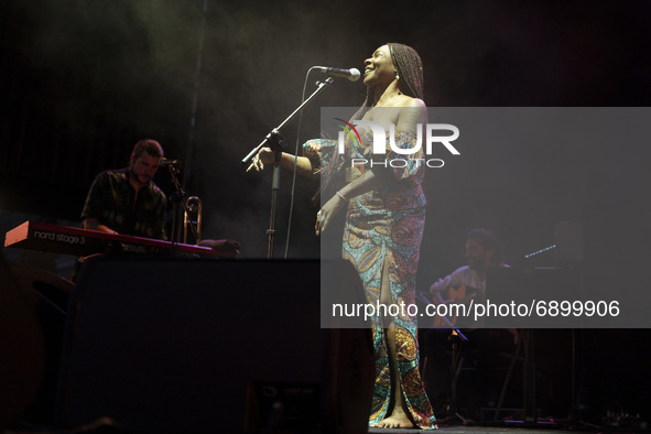 The singer  Buika during performs in the Jazz Palacio Real 2021 program, in Madrid, Spain on July 24, 2021. 