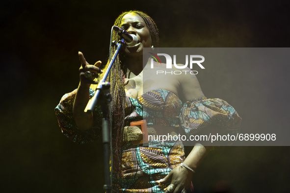The singer  Buika during performs in the Jazz Palacio Real 2021 program, in Madrid, Spain on July 24, 2021. 