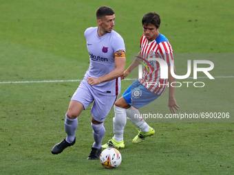 Clement Lenglet  during the friendly match between FC Barcelona and Girona FC, played at the Johan Cruyff Stadium on 24th July 2021, in Barc...