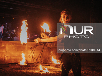 A fireshow is being performed during the Hybrid rock-metal festival Lauder Fest on 24 and 25 July 2021,  in Wroclaw, Poland. The stars of th...