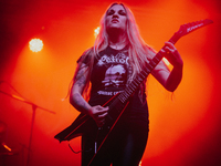 Brazilian guitarrist Prika Amaral of Nervosa performs during the Hybrid rock-metal festival Lauder Fest on 24 and 25 July 2021,  in Wroclaw,...