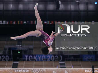 Mai Murakami of Japan during women's qualification for the Artistic  Gymnastics final at the Olympics at Ariake Gymnastics Centre, Tokyo, Ja...