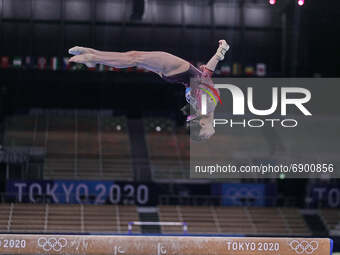 Yuna Hiraiwa of Japan during women's qualification for the Artistic  Gymnastics final at the Olympics at Ariake Gymnastics Centre, Tokyo, Ja...