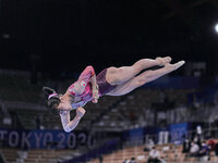 Yuna Hiraiwa of Japan during women's qualification for the Artistic  Gymnastics final at the Olympics at Ariake Gymnastics Centre, Tokyo, Ja...