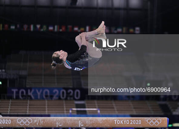 Marina Nekrasova of Azerbaijan during women's qualification for the Artistic  Gymnastics final at the Olympics at Ariake Gymnastics Centre,...