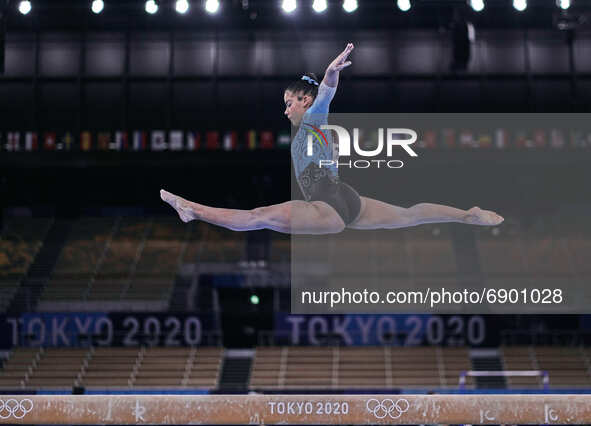 Abigail Magistrati of Argentina during women's qualification for the Artistic  Gymnastics final at the Olympics at Ariake Gymnastics Centre,...