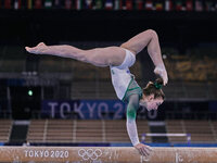 Megan Ryan of Ireland during women's qualification for the Artistic  Gymnastics final at the Olympics at Ariake Gymnastics Centre, Tokyo, Ja...