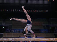 Amelie Morgan of Great Britain during women's qualification for the Artistic  Gymnastics final at the Olympics at Ariake Gymnastics Centre,...