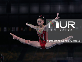 Chenchen Guan of China during women's qualification for the Artistic  Gymnastics final at the Olympics at Ariake Gymnastics Centre, Tokyo, J...