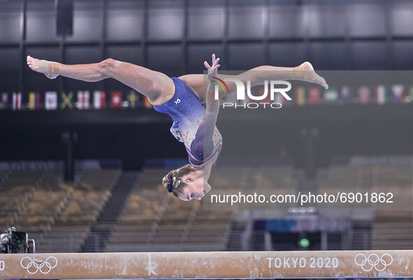 Eythora Thorsdottir of Netherlands during women's qualification for the Artistic  Gymnastics final at the Olympics at Ariake Gymnastics Cent...