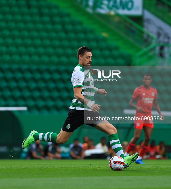 Sebastian Coates of Sporting CP in action during the Pre-Season Friendly match Cinco Violinos Trophy between Sporting CP and Olympique Lyonn...