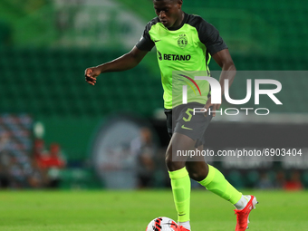 Nuno Mendes of Sporting CP in action during the Pre-Season Friendly match Cinco Violinos Trophy between Sporting CP and Olympique Lyonnais a...