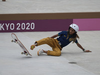 Rayssa Leal, Silver winner,  during women's street skateboard at the Olympics at Ariake Urban Park, Tokyo, Japan on July 26, 2021. (