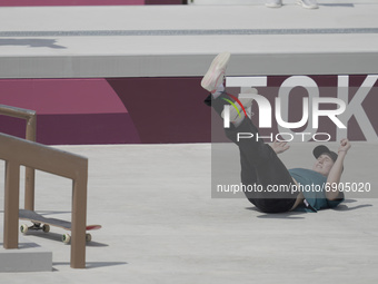 Wilson Haley during women's street skateboard at the Olympics at Ariake Urban Park, Tokyo, Japan on July 26, 2021. (