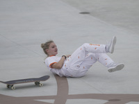 Roos Zwetslot during women's street skateboard at the Olympics at Ariake Urban Park, Tokyo, Japan on July 26, 2021. (