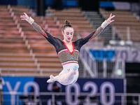 Nina Derwael of Belgium during women's  Artistic  Gymnastics team final at the Olympics at Ariake Gymnastics Centre, Tokyo, Japan on July 27...