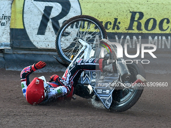 Sam McGurk of Belle Vue Cool Running Colts during the National Development League match between Belle Vue Aces and Eastbourne Seagulls at th...