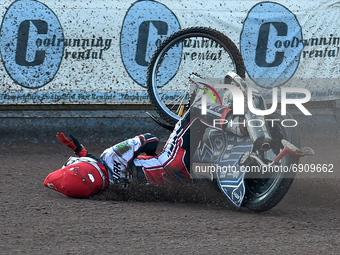 Sam McGurk of Belle Vue Cool Running Colts during the National Development League match between Belle Vue Aces and Eastbourne Seagulls at th...