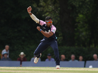 Thilan Walallawtia of Middlesex bowls during the Royal London One Day Cup match between Middlesex County Cricket Club and Durham County Cric...