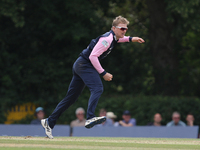 Sam Robson of Middlesex bowls during the Royal London One Day Cup match between Middlesex County Cricket Club and Durham County Cricket Club...