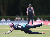 Thilan Walallawtia of Middlesex attempts to field the ball during the Royal London One Day Cup match between Middlesex County Cricket Club a...