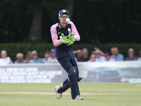 Robbie White of Middlesex in wicketkeeping action during the Royal London One Day Cup match between Middlesex County Cricket Club and Durham...