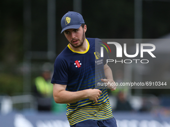 Luke Doneathy of Durham warms up during the Royal London One Day Cup match between Middlesex County Cricket Club and Durham County Cricket C...