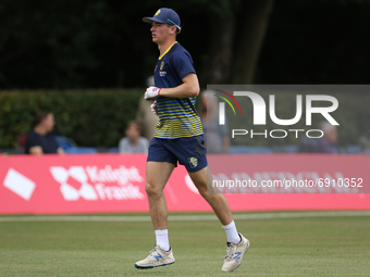 Harry Crawshaw of Durham warms up during the Royal London One Day Cup match between Middlesex County Cricket Club and Durham County Cricket...