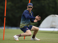 Cameron Bancroft of Durham warms up during the Royal London One Day Cup match between Middlesex County Cricket Club and Durham County Cricke...