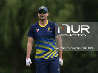 Alex Lees of Durham warms up during the Royal London One Day Cup match between Middlesex County Cricket Club and Durham County Cricket Club...