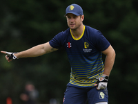 Sean Dickson of Durham warms up during the Royal London One Day Cup match between Middlesex County Cricket Club and Durham County Cricket Cl...