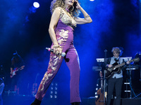 singer Rosario Flores performs  music festival at Real Jardín Botánico Alfonso XIII on July 27, 2021 in Madrid, Spain. (